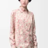 Camisa de viscosa en blanco/rosa Camisa de viscosa en blanco/rosa