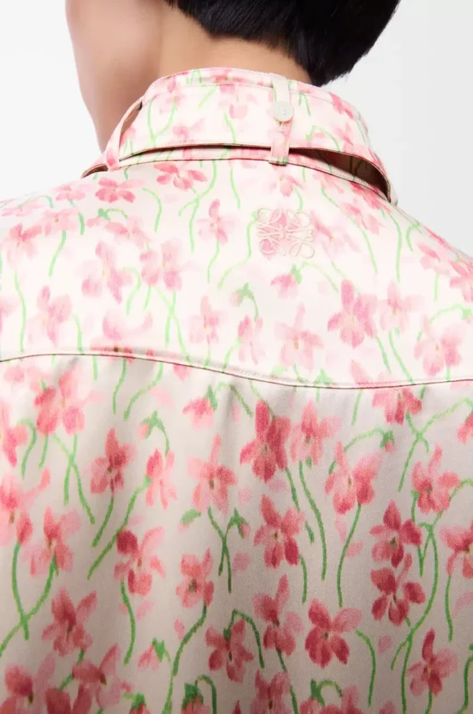 Camisa de viscosa en blanco/rosa Camisa de viscosa en blanco/rosa