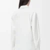 Camisa drapeada de algodón blanco Camisa drapeada de algodón blanco