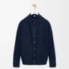 Camisa drapeada de denim índigo oscuro Camisa drapeada de denim índigo oscuro