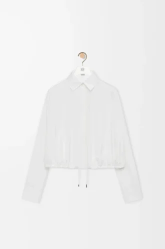 Camisa globo de seda blanca
