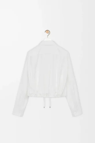 Camisa globo de seda blanca