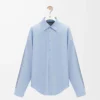 Camisa híbrida de algodón y lana Azul claro/Gris