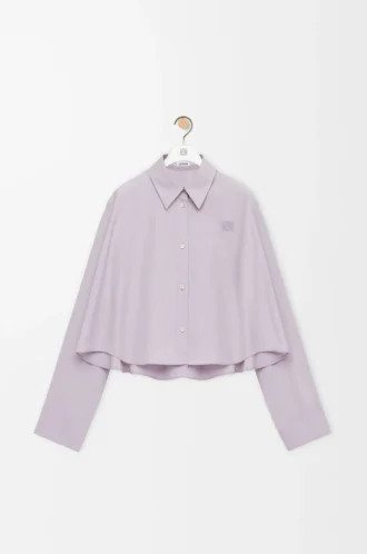 Camisa trapecio de algodón lila