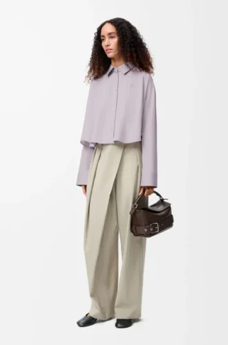 Camisa trapecio de algodón lila