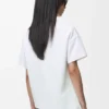 Camiseta asimétrica de mezcla de algodón, color blanco Camiseta asimétrica de mezcla de algodón, color blanco
