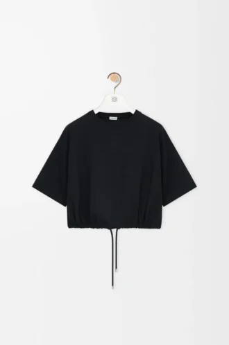 Camiseta corta de algodón Negro