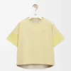 Camiseta de corte cuadrado de algodón y seda en color gris pálido/citrino claro Camiseta de corte cuadrado de algodón y seda en color gris pálido/citrino claro