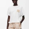 Camiseta de corte cuadrado en algodón blanco Camiseta de corte cuadrado en algodón blanco