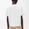 Camiseta de corte cuadrado en algodón blanco Camiseta de corte cuadrado en algodón blanco