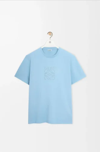 Camiseta de corte holgado en algodón azul claro