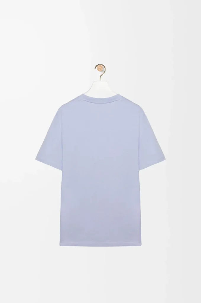 Camiseta de corte holgado en algodón azul claro Camiseta de corte holgado en algodón azul claro