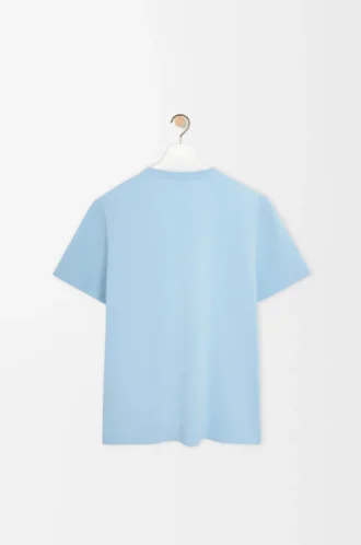 Camiseta de corte holgado en algodón azul claro