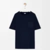 Camiseta de corte holgado en algodón azul marino oscuro Camiseta de corte holgado en algodón azul marino oscuro