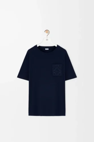 Camiseta de corte holgado en algodón azul marino oscuro