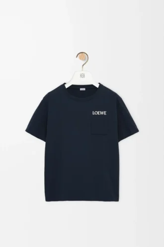 Camiseta de corte holgado en algodón azul marino oscuro