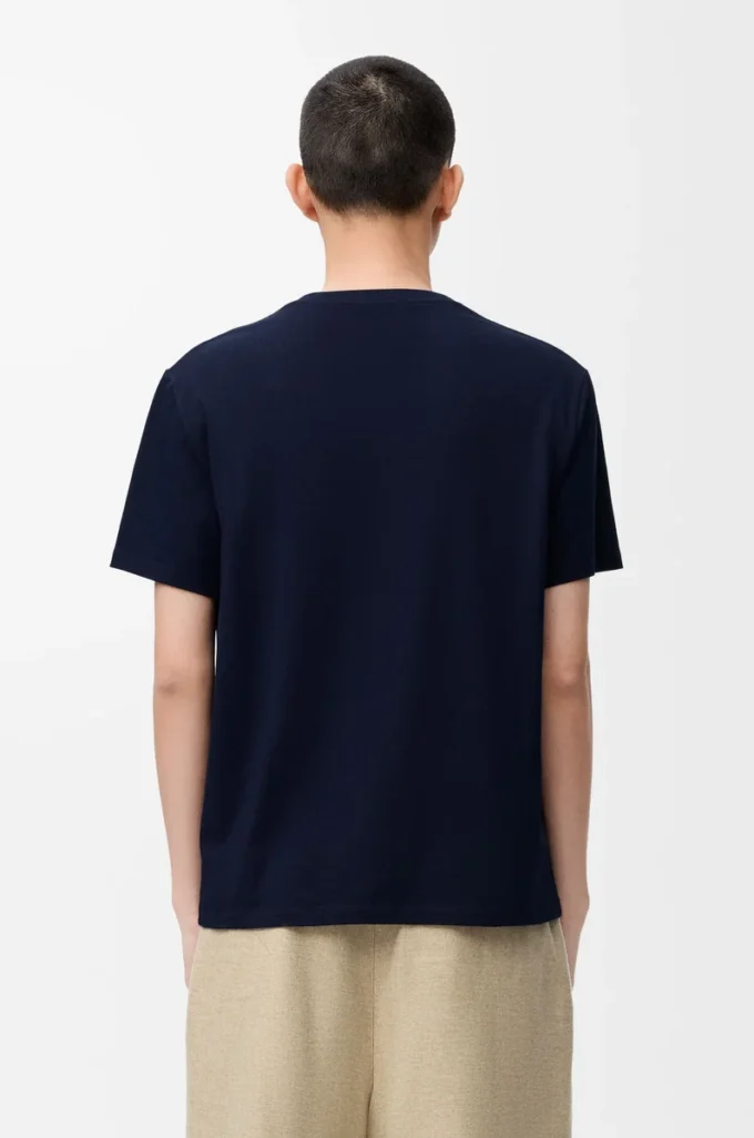 Camiseta de corte holgado en algodón azul marino oscuro Camiseta de corte holgado en algodón azul marino oscuro