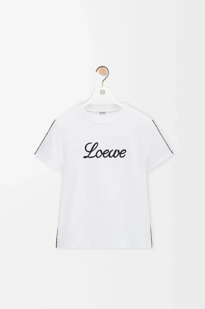 Camiseta de corte holgado en algodón blanco Camiseta de corte holgado en algodón blanco