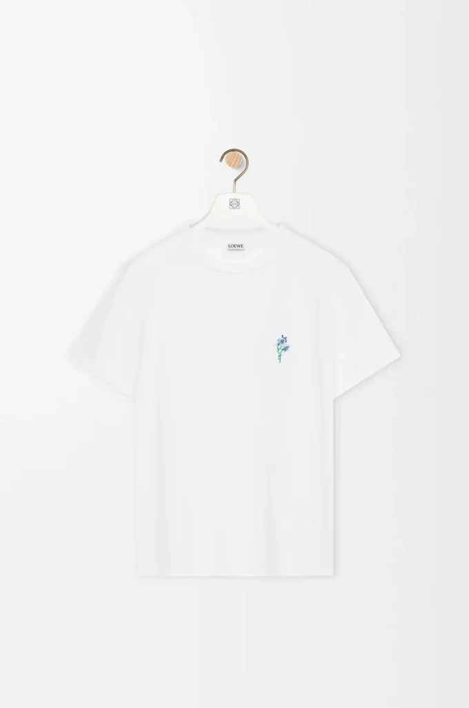 Camiseta de corte holgado en algodón blanco Camiseta de corte holgado en algodón blanco
