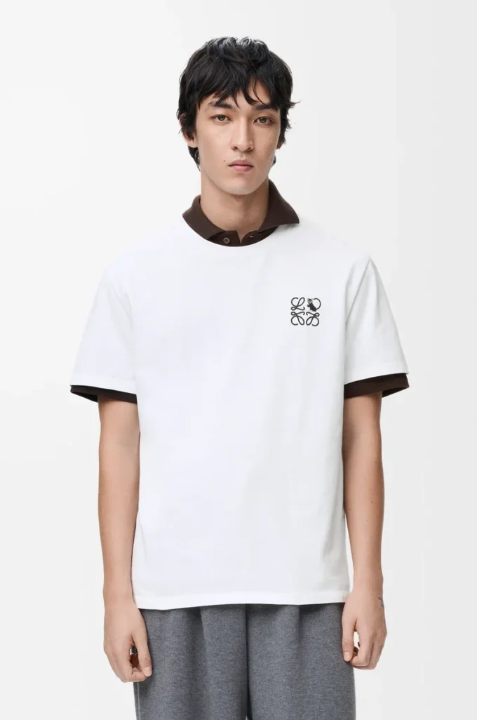 Camiseta de corte holgado en algodón blanco Camiseta de corte holgado en algodón blanco
