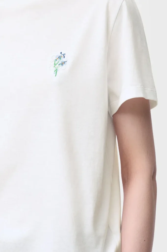 Camiseta de corte holgado en algodón blanco Camiseta de corte holgado en algodón blanco