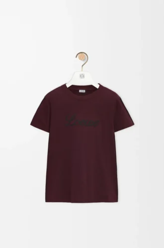 Camiseta de corte holgado en algodón, color burdeos