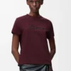 Camiseta de corte holgado en algodón, color burdeos Camiseta de corte holgado en algodón, color burdeos