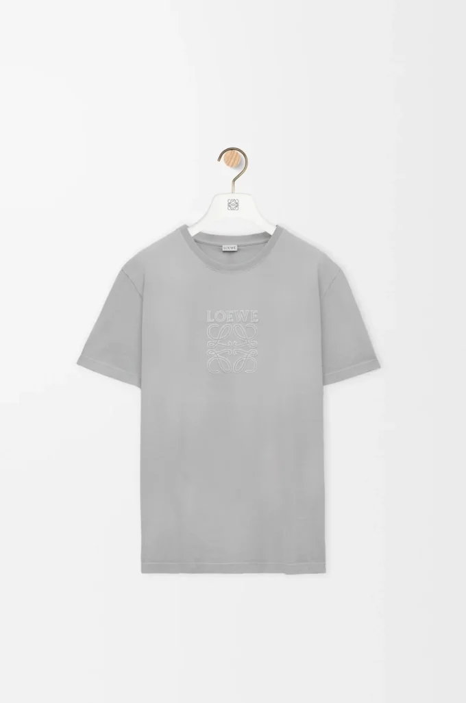 Camiseta de corte holgado en algodón gris claro Camiseta de corte holgado en algodón gris claro