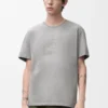 Camiseta de corte holgado en algodón gris claro Camiseta de corte holgado en algodón gris claro
