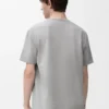 Camiseta de corte holgado en algodón gris claro Camiseta de corte holgado en algodón gris claro