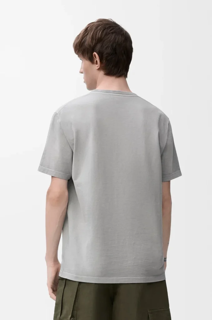 Camiseta de corte holgado en algodón gris claro Camiseta de corte holgado en algodón gris claro