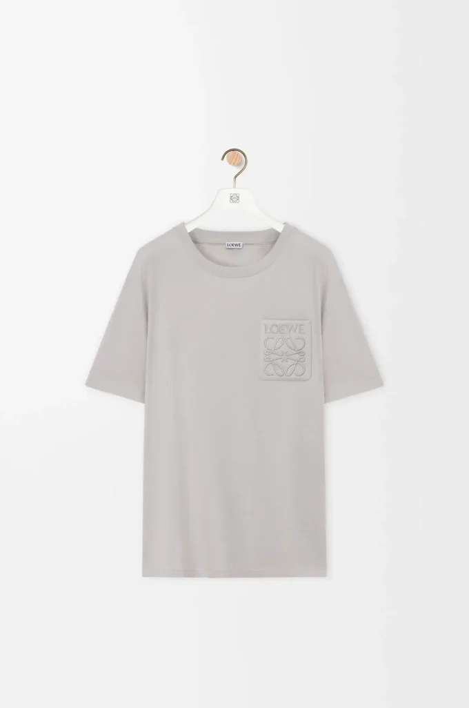 Camiseta de corte holgado en algodón gris medio Camiseta de corte holgado en algodón gris medio
