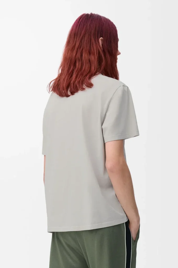 Camiseta de corte holgado en algodón gris medio Camiseta de corte holgado en algodón gris medio