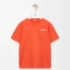 Camiseta de corte holgado en algodón Naranja Camiseta de corte holgado en algodón Naranja