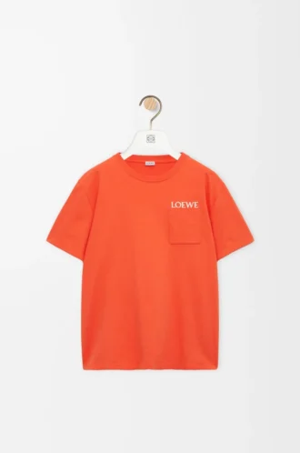 Camiseta de corte holgado en algodón Naranja