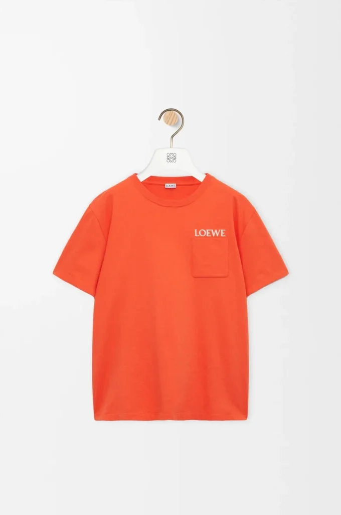 Camiseta de corte holgado en algodón Naranja Camiseta de corte holgado en algodón Naranja