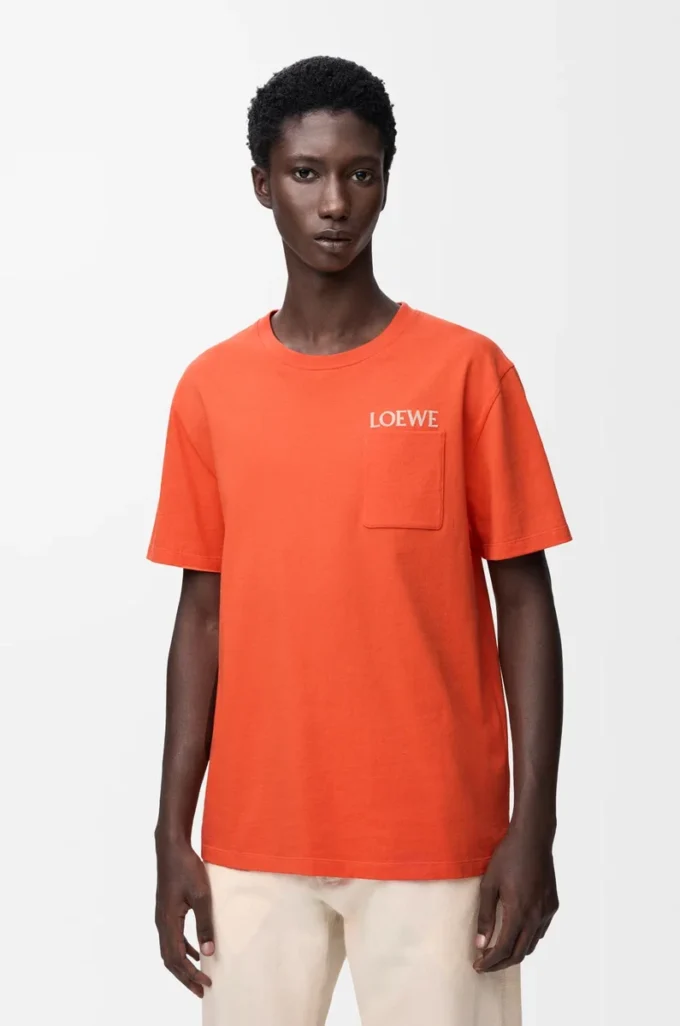 Camiseta de corte holgado en algodón Naranja Camiseta de corte holgado en algodón Naranja