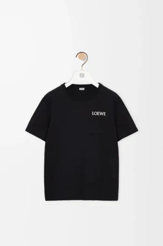 Camiseta de corte holgado en algodón Negro