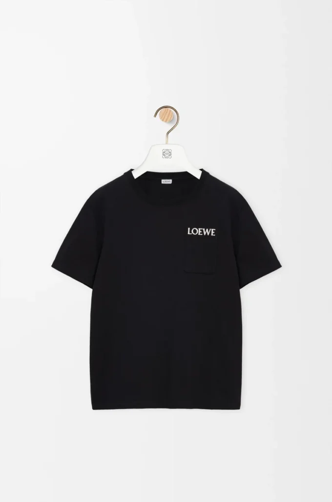 Camiseta de corte holgado en algodón Negro Camiseta de corte holgado en algodón Negro