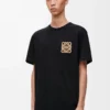 Camiseta de corte holgado en algodón Negro Camiseta de corte holgado en algodón Negro