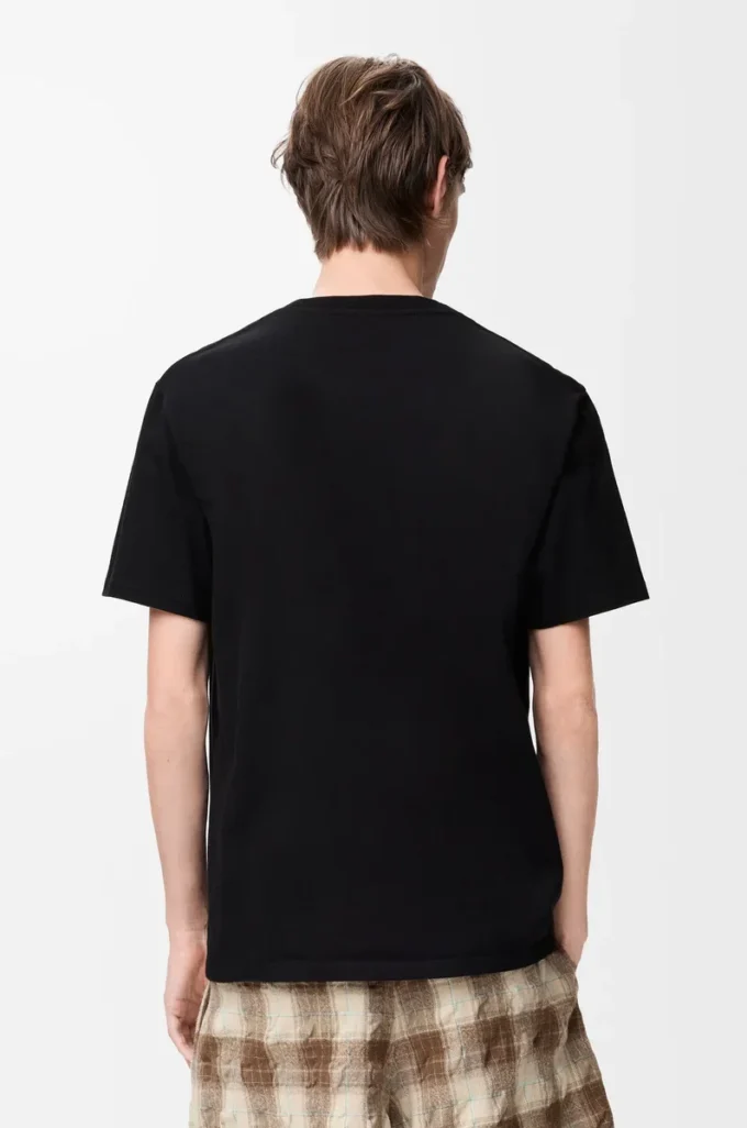 Camiseta de corte holgado en algodón Negro Camiseta de corte holgado en algodón Negro