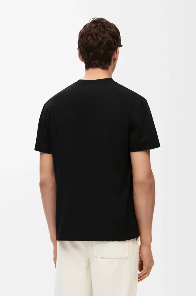 Camiseta de corte holgado en algodón Negro Camiseta de corte holgado en algodón Negro