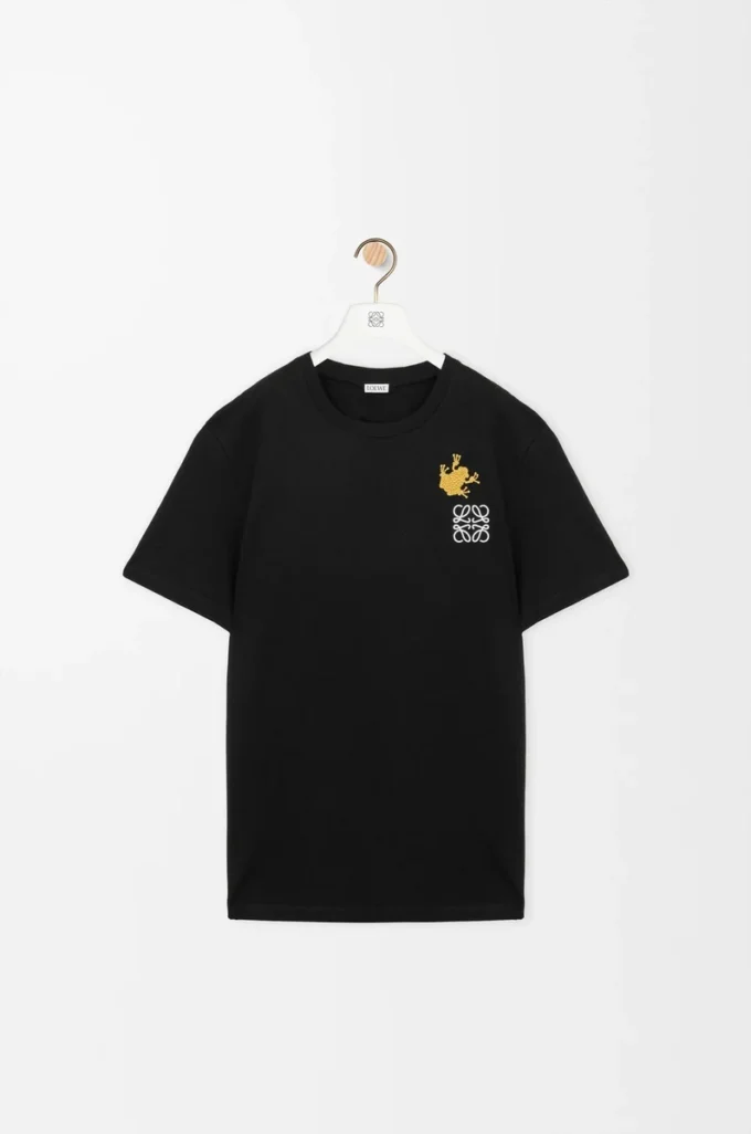 Camiseta de corte holgado en algodón negro/multicolor Camiseta de corte holgado en algodón negro/multicolor