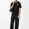 Camiseta de corte holgado en algodón negro/multicolor Camiseta de corte holgado en algodón negro/multicolor