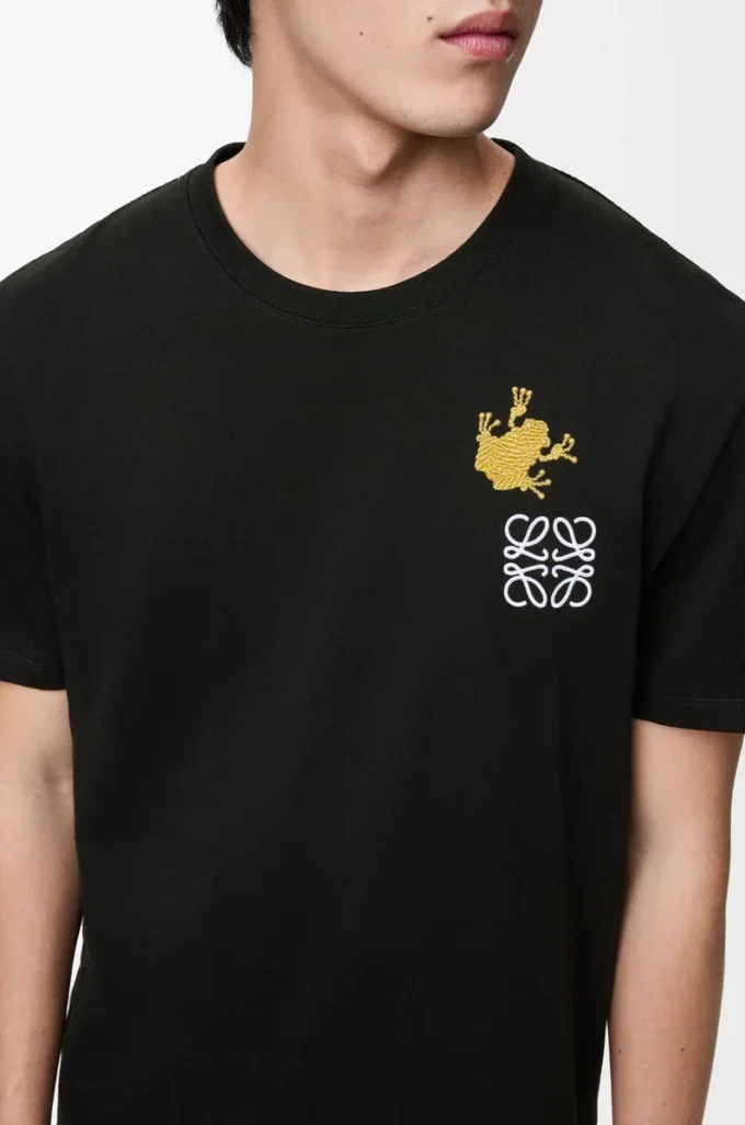 Camiseta de corte holgado en algodón negro/multicolor Camiseta de corte holgado en algodón negro/multicolor