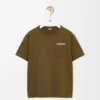 Camiseta de corte holgado en algodón verde caqui Camiseta de corte holgado en algodón verde caqui