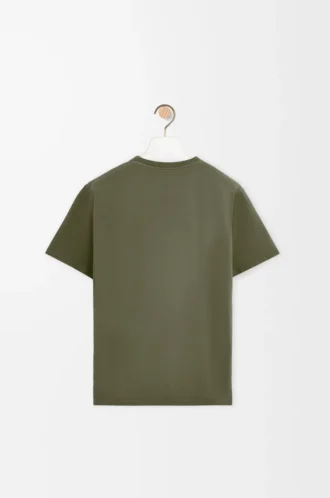 Camiseta de corte holgado en algodón verde caqui