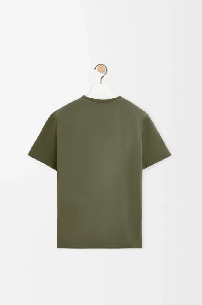 Camiseta de corte holgado en algodón verde caqui Camiseta de corte holgado en algodón verde caqui