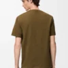 Camiseta de corte holgado en algodón verde caqui Camiseta de corte holgado en algodón verde caqui