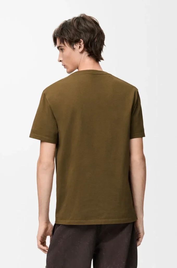 Camiseta de corte holgado en algodón verde caqui Camiseta de corte holgado en algodón verde caqui